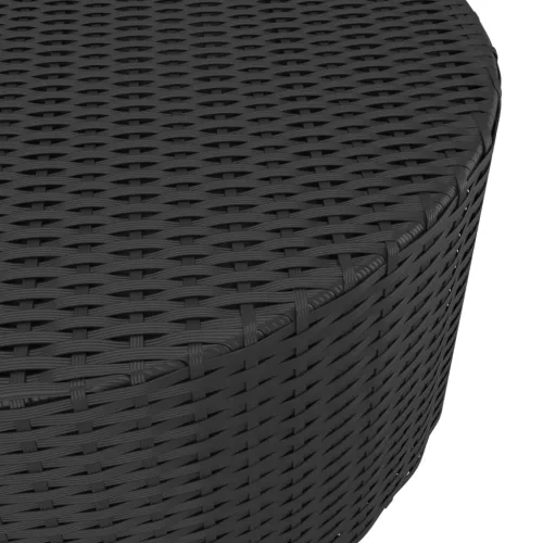  fekete polyrattan teázóasztal 68 x 68 x 30 cm