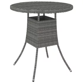  szürke polyrattan kerti asztal 70 x 70 x 73 cm