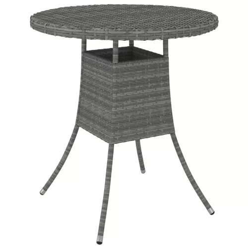 szürke polyrattan kerti asztal 70 x 70 x 73 cm