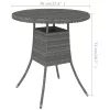  szürke polyrattan kerti asztal 70 x 70 x 73 cm