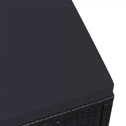  fekete polyrattan kerti lábzsámoly párnával