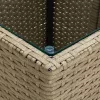  bézs polyrattan és edzett üveg dohányzóasztal 41,5x41,5x44 cm