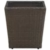  barna polyrattan és edzett üveg dohányzóasztal 41,5x41,5x44 cm