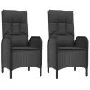  2 db fekete polyrattan kültéri szék