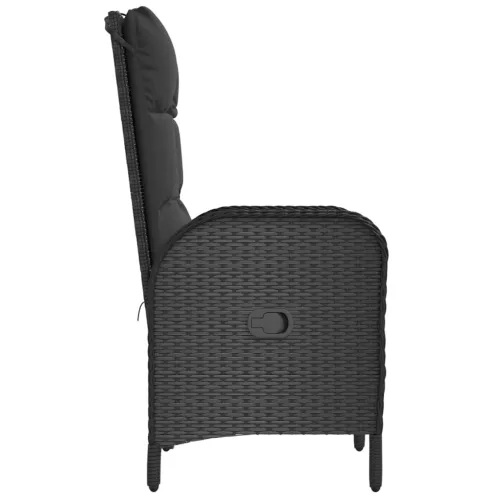  2 db fekete polyrattan kültéri szék