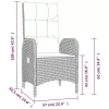  2 db fekete polyrattan kültéri szék