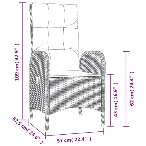  2 db fekete polyrattan kültéri szék