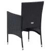  4 db fekete polyrattan kerti étkezőszék