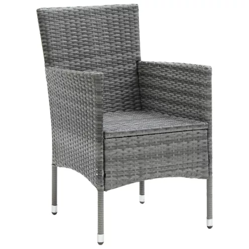  4 db szürke kerti polyrattan étkezőszék