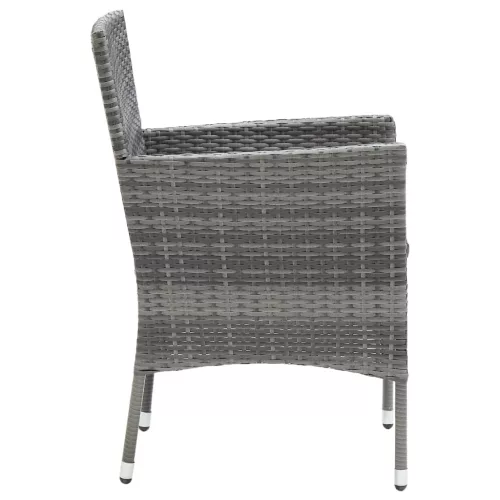  4 db szürke kerti polyrattan étkezőszék