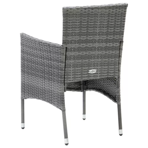 4 db szürke kerti polyrattan étkezőszék