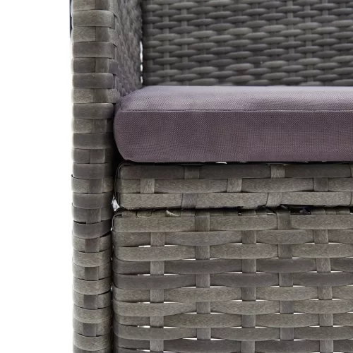  4 db szürke kerti polyrattan étkezőszék