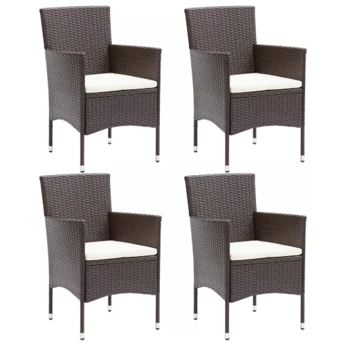  4 db barna kerti polyrattan étkezőszék