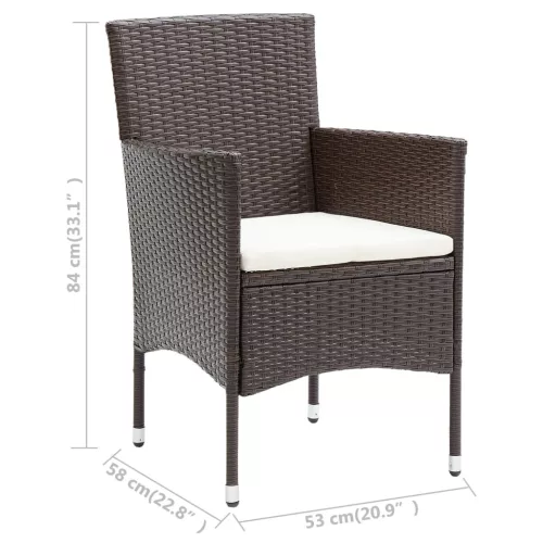  4 db barna kerti polyrattan étkezőszék