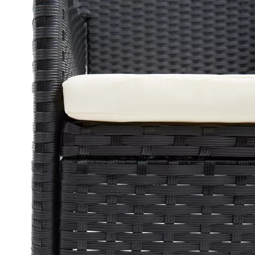  4 db fekete polyrattan kerti étkezőszék