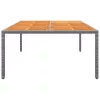  szürke akácfa és polyrattan kerti asztal 200 x 150 x 75 cm