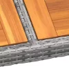  szürke akácfa és polyrattan kerti asztal 200 x 150 x 75 cm