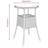  fekete polyrattan és edzett üveg kerti asztal Ø60 x 75 cm