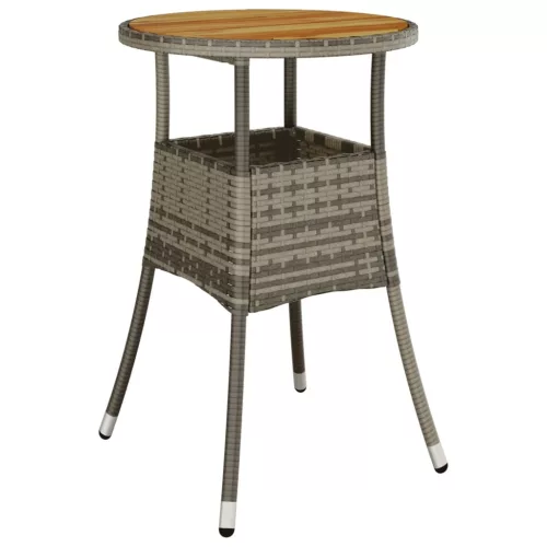  szürke akácfa és polyrattan kerti asztal Ø60 x 75 cm