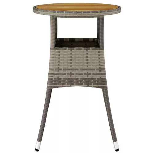  szürke akácfa és polyrattan kerti asztal Ø60 x 75 cm