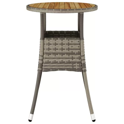  szürke akácfa és polyrattan kerti asztal Ø60 x 75 cm
