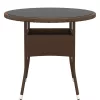  barna polyrattan és edzett üveg kerti asztal Ø 80 x 75 cm