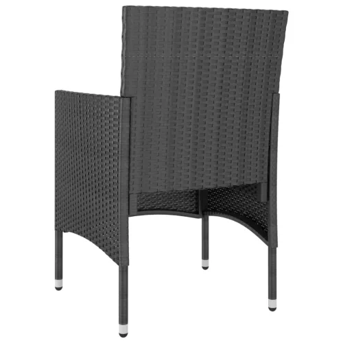  4 részes fekete kerti polyrattan szék- és zsámolyszett