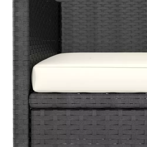 4 részes fekete kerti polyrattan szék- és zsámolyszett