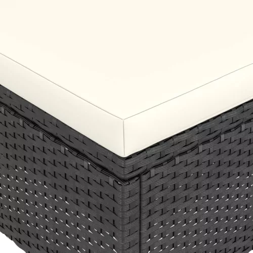  4 részes fekete kerti polyrattan szék- és zsámolyszett