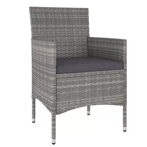  4 részes szürke kerti polyrattan szék- és zsámolyszett
