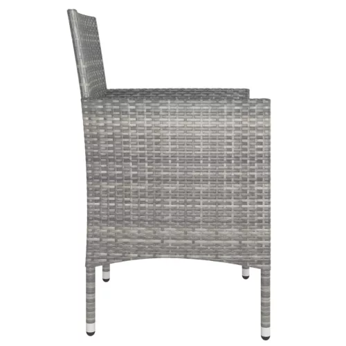  4 részes szürke kerti polyrattan szék- és zsámolyszett