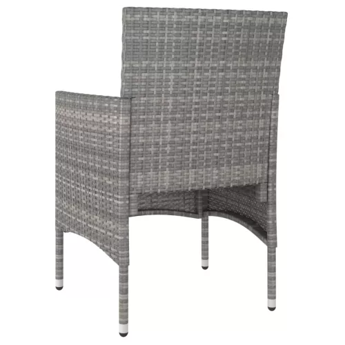  4 részes szürke kerti polyrattan szék- és zsámolyszett