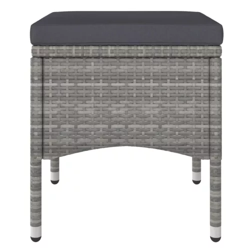  4 részes szürke kerti polyrattan szék- és zsámolyszett