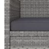  4 részes szürke kerti polyrattan szék- és zsámolyszett