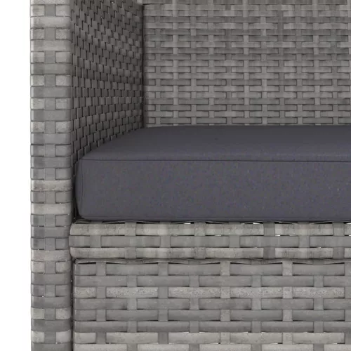  4 részes szürke kerti polyrattan szék- és zsámolyszett