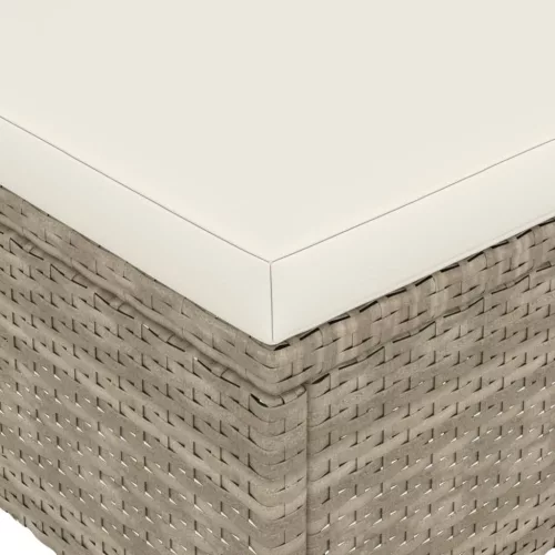  4 részes bézs kerti polyrattan szék- és zsámolyszett