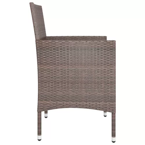  4 részes barna kerti polyrattan szék- és zsámolyszett