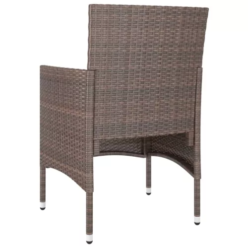  4 részes barna kerti polyrattan szék- és zsámolyszett