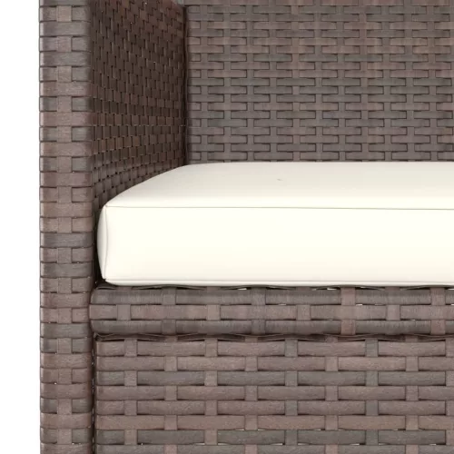  4 részes barna kerti polyrattan szék- és zsámolyszett