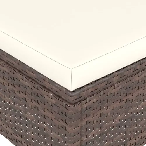  4 részes barna kerti polyrattan szék- és zsámolyszett