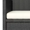  4 részes fekete polyrattan kerti szék- és zsámolyszett