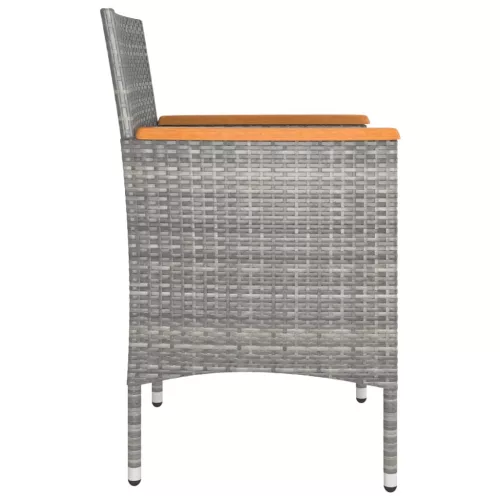  4 részes szürke kerti polyrattan szék- és zsámolyszett