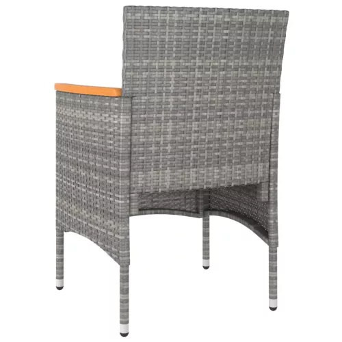 4 részes szürke kerti polyrattan szék- és zsámolyszett