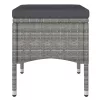  4 részes szürke kerti polyrattan szék- és zsámolyszett