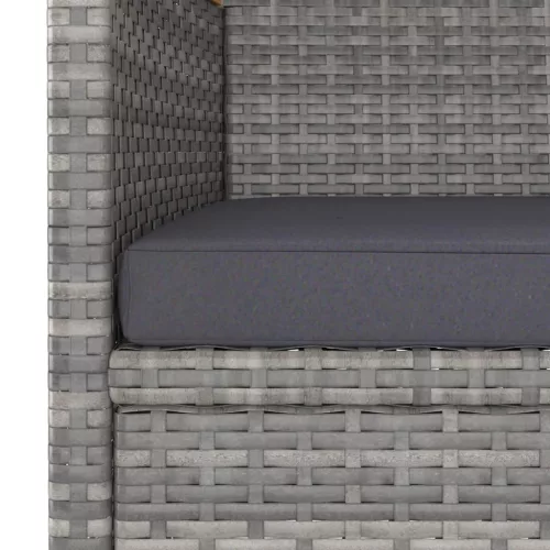  4 részes szürke kerti polyrattan szék- és zsámolyszett