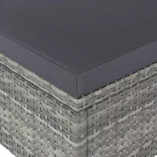  4 részes szürke kerti polyrattan szék- és zsámolyszett