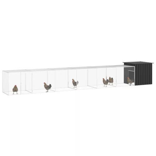  antracitszürke horganyzott acél csirkeketrec 700x91x100 cm