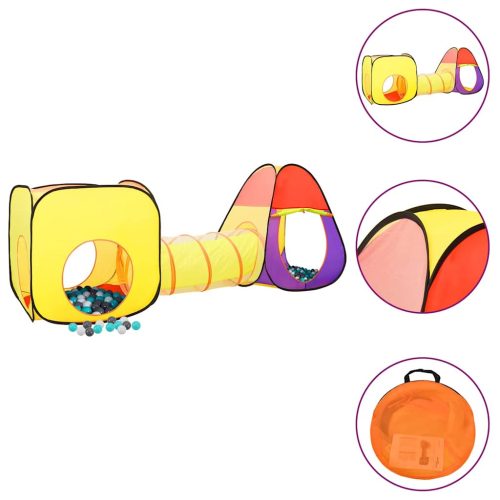  többszínű gyerekjátszósátor 250 labdával 255 x 80 x 100 cm