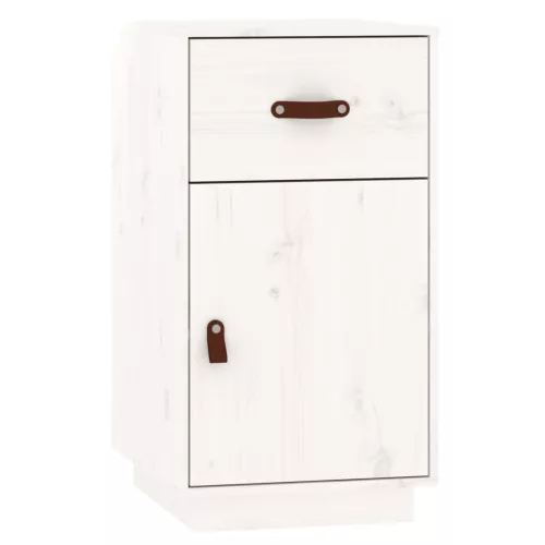  fehér tömör fenyőfa fésülködőasztal szett LED-del