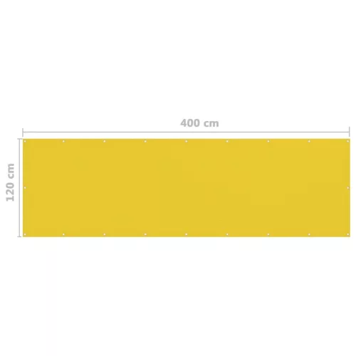  sárga HDPE erkélytakaró 120 x 400 cm